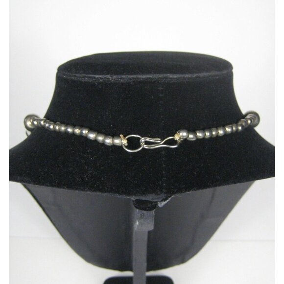 Necklace 24in Jewelry Vintage Silvertone Beaded Statement Multi Strand Statement - Picture 3 of 6